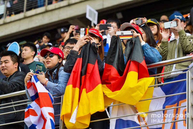 Crowd support for Sebastian Vettel, Ferrari
