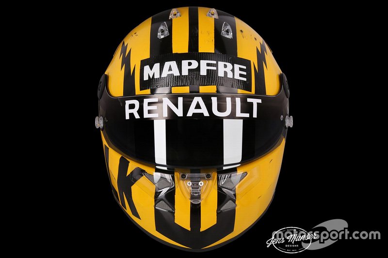 Casco de Nico Hulkenberg, Renault F1 Team, para el GP de China