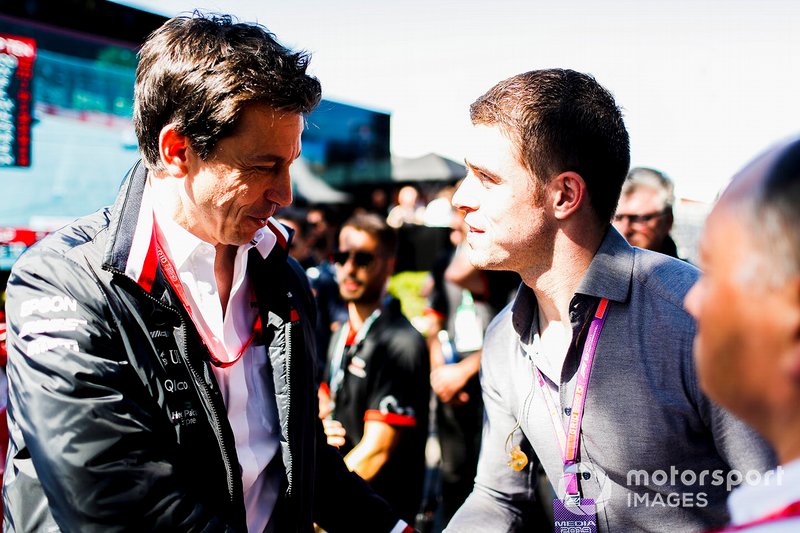Toto Wolff, Executive Director (Business), Mercedes AMG, talks with Paul di Resta, Sky Sports F1.