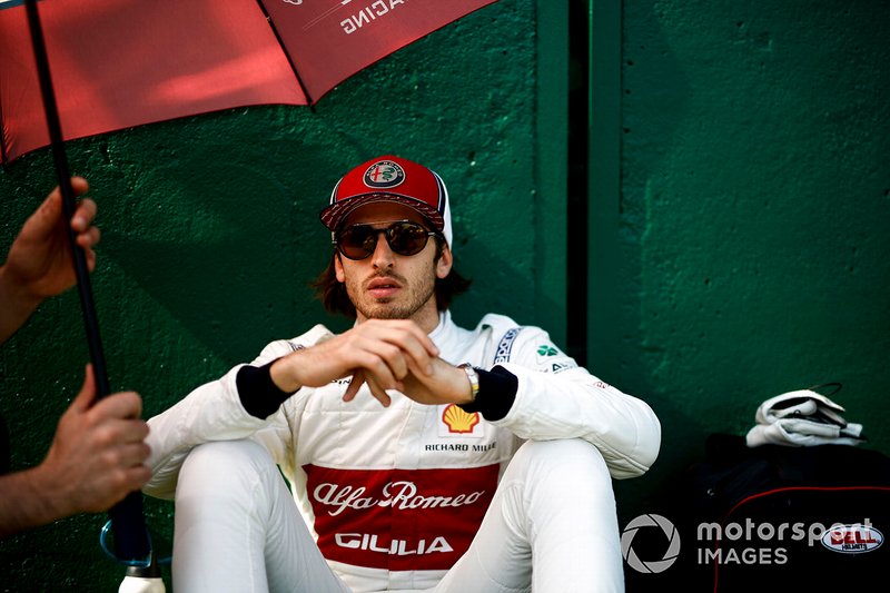 Antonio Giovinazzi, Alfa Romeo Racing, on the grid