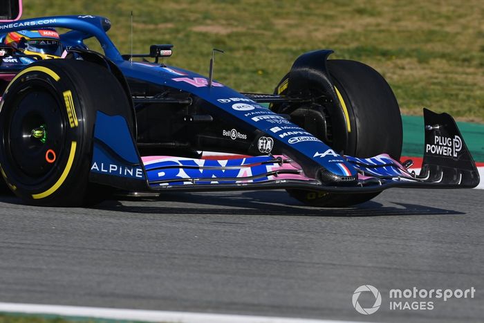 The front wing of Fernando Alonso, Alpine A522