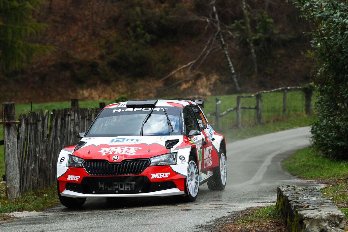 Paolo Andreucci, Francesco Pinelli, Team MRF Tyres, Skoda Fabia Rally2 Evo