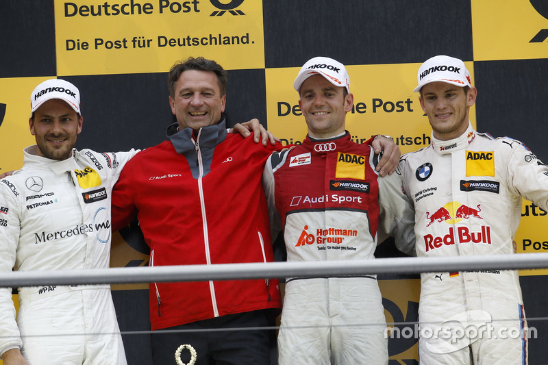 Podium: ganador, Jamie Green, Audi Sport Team Rosberg, Audi RS 5 DTM, segundo, Gary Paffett Mercedes