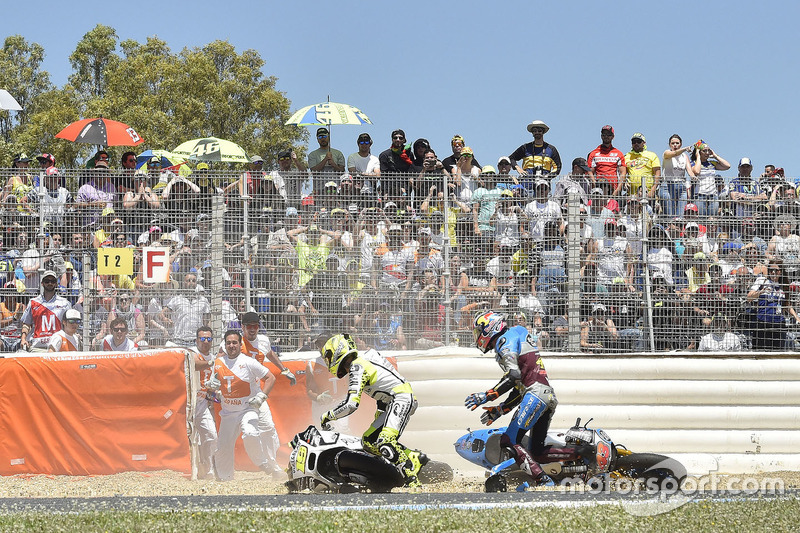 Jack Miller, Estrella Galicia 0,0 Marc VDS, Alvaro Bautista, Aspar Racing Team crash