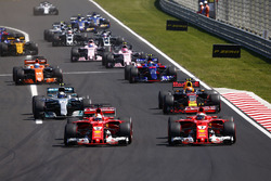 Sebastian Vettel, Ferrari SF70H, Kimi Raikkonen, Ferrari SF70H, Max Verstappen, Red Bull Racing RB13, Valtteri Bottas, Mercedes AMG F1 W08, Carlos Sainz Jr., Scuderia Toro Rosso STR12 and Fernando Alonso, McLaren MCL32
