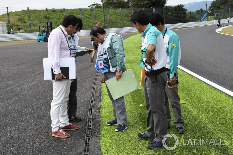 Track drain covers are examined