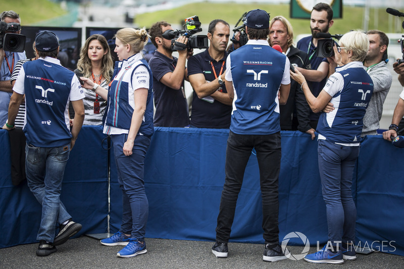 Felipe Massa, Williams y Lance Stroll, Williams  hablan con la prensa