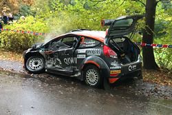Ford Fiesta R5 Алексея Лукьянюка после аварии на шестом спецучастке