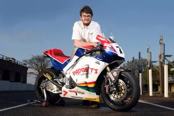 Conor Cummins poses with the Padgett's Honda Racing RC213V