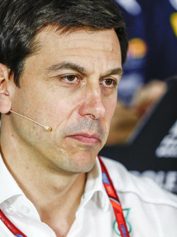 Toto Wolff, Executive Director (Business), Mercedes AMG, in the Team Principals Press Conference