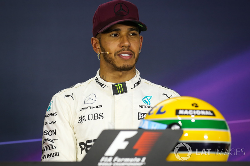 Polesitter Lewis Hamilton, Mercedes AMG F1 in the Press Conference