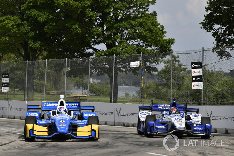 Scott Dixon, Chip Ganassi Racing Honda, Marco Andretti, Andretti Autosport Honda