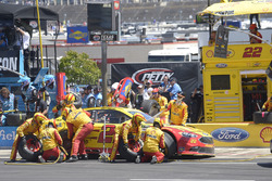 Joey Logano, Team Penske Ford, makes a pit stop