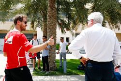 Sebastian Vettel, Ferrari, talks with Charlie Whiting, FIA Race Director