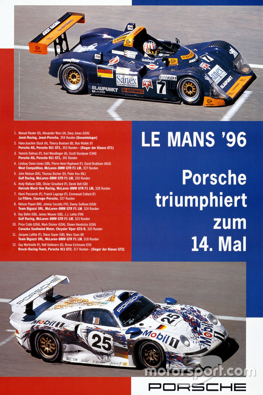 Poster: Porsche-Sieg bei den 24h Le Mans 1996