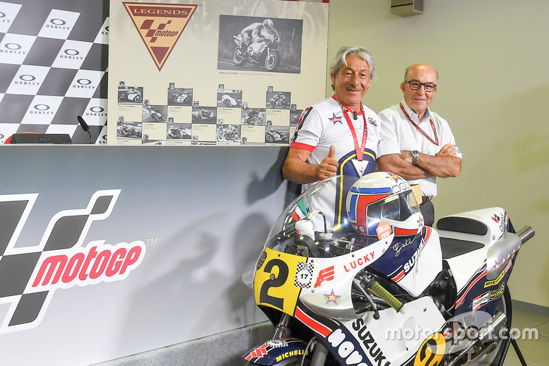 Marco Lucchinelli and Carmelo Ezpeleta, CEO of Dorna Sports