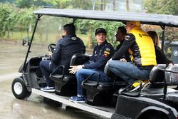 Max Verstappen, Red Bull, talks to Nico Hulkenberg, Renault Sport F1 Team