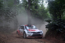 Gaurav Gill and Glenn MacNeall, Skoda Fabia R5, Team MRF