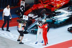 Race winner Valtteri Bottas, Mercedes AMG F1, Sebastian Vettel, Ferrari SF70H