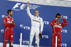 Podium: race winner Valtteri Bottas, Mercedes AMG F1, second place Sebastian Vettel, Ferrari, third