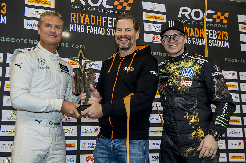 Winner David Coulthard, second place Petter Solberg, Fredrik Johnsson