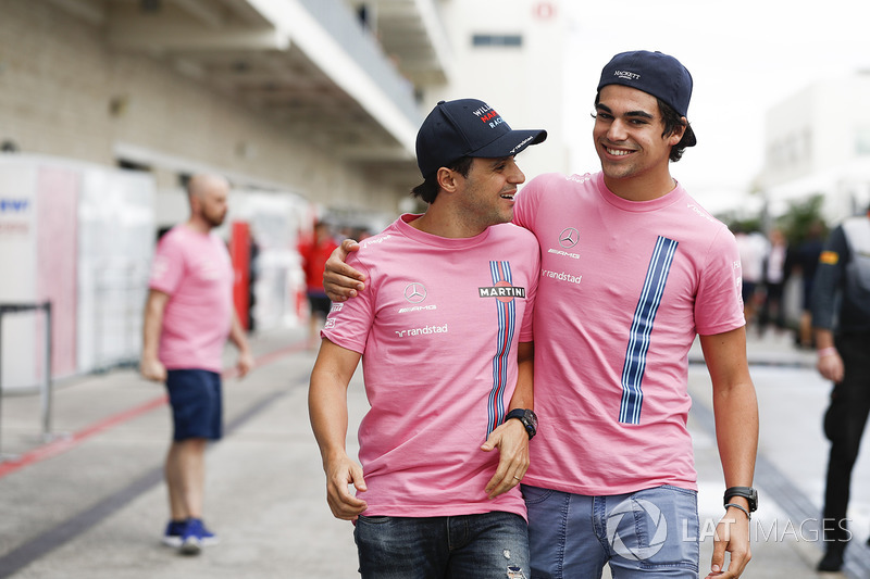 Felipe Massa, Williams, Lance Stroll, Williams, in pink shirts