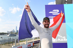 Jean-Eric Vergne, Techeetah, celebrates on the podium after winning the championship