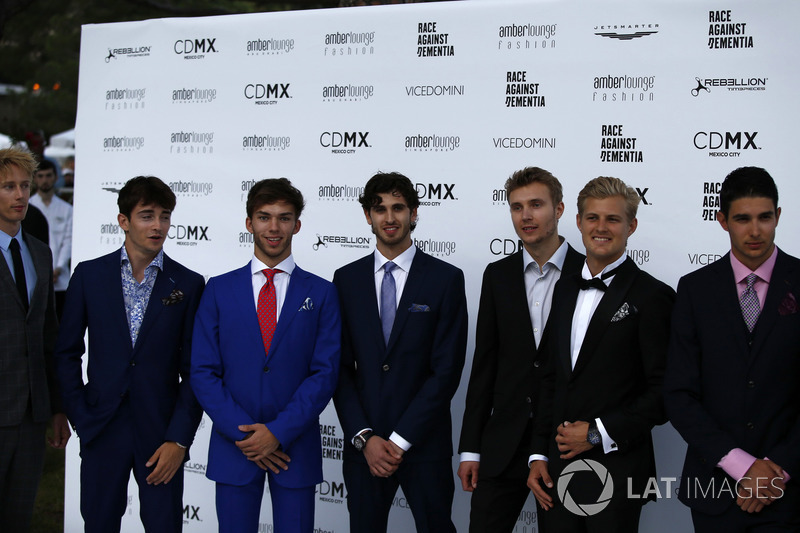 Brendon Hartley, Scuderia Toro Rosso, Charles Leclerc, Sauber, Pierre Gasly, Scuderia Toro Rosso, Antonio Giovinazzi, Ferrari, Sergey Sirotkin, Williams, Marcus Ericsson, Sauber and Esteban Ocon, Force India F1