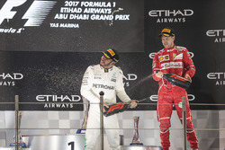Podium: second place Lewis Hamilton, Mercedes AMG F1, third place Sebastian Vettel, Ferrari
