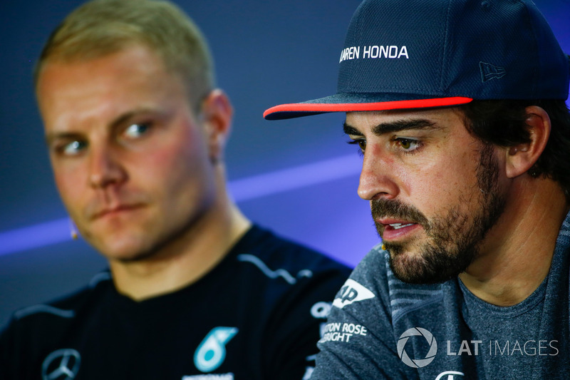 Fernando Alonso, McLaren, Valtteri Bottas, Mercedes AMG F1, in the drivers press conference