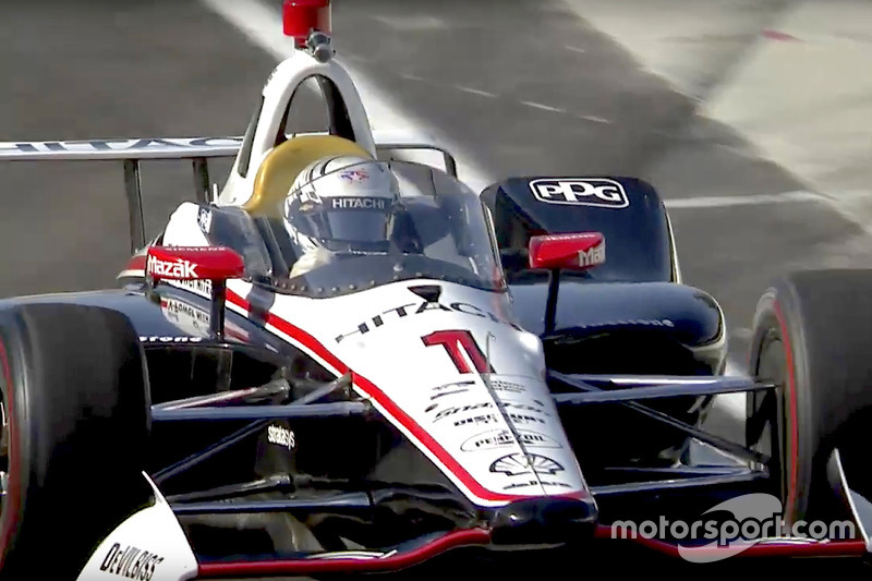 Josef Newgarden, Team Penske Chevrolet, mit Cockpitschutz (Screenshot)