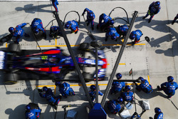 Pierre Gasly, Toro Rosso STR13 Honda, dans les stands