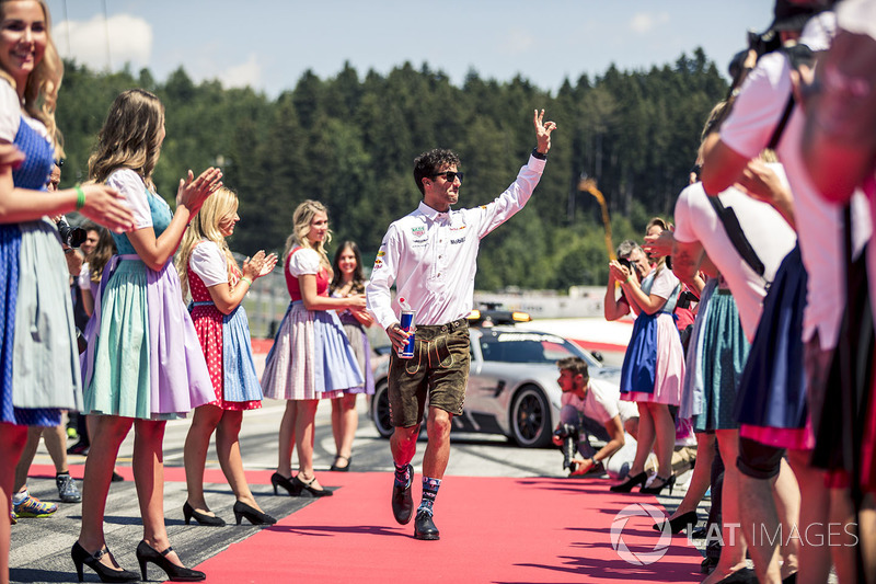 Daniel Ricciardo, Red Bull Racing lors de la parade des pilotes