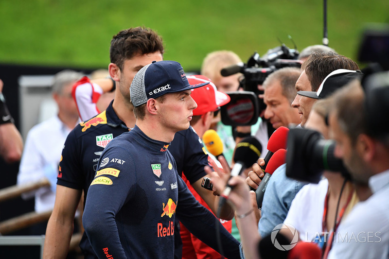 Max Verstappen, Red Bull Racing talks with the media
