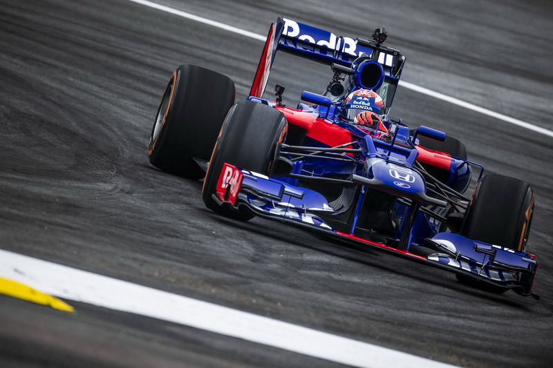 Marc Marquez drives a Toro Rosso F1