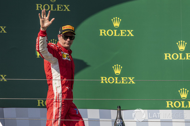 Podio: tercer lugar Kimi Raikkonen, Ferrari