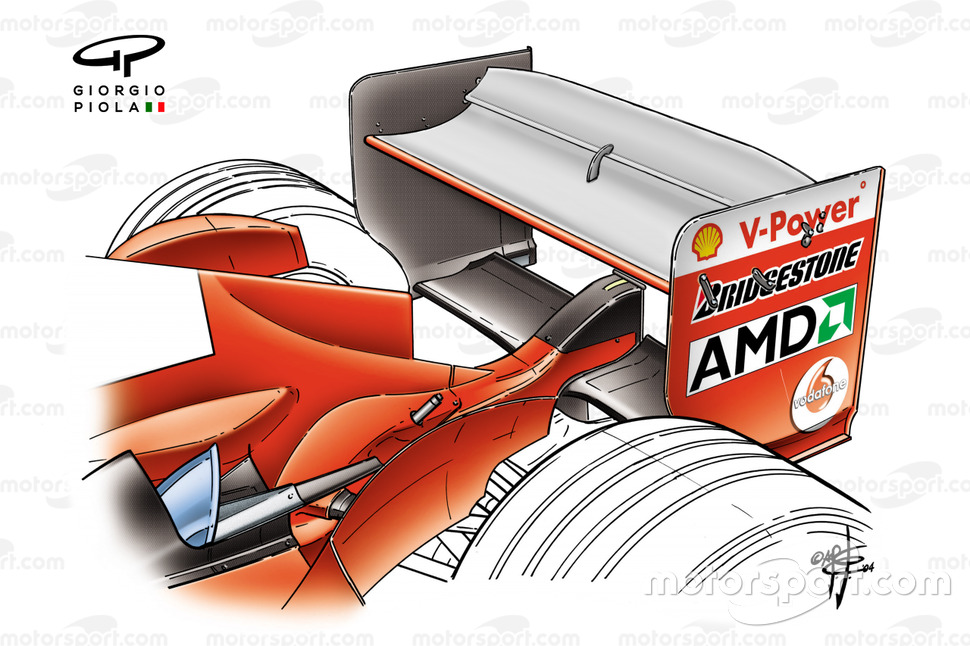 Ferrari F2004, ala posteriore
