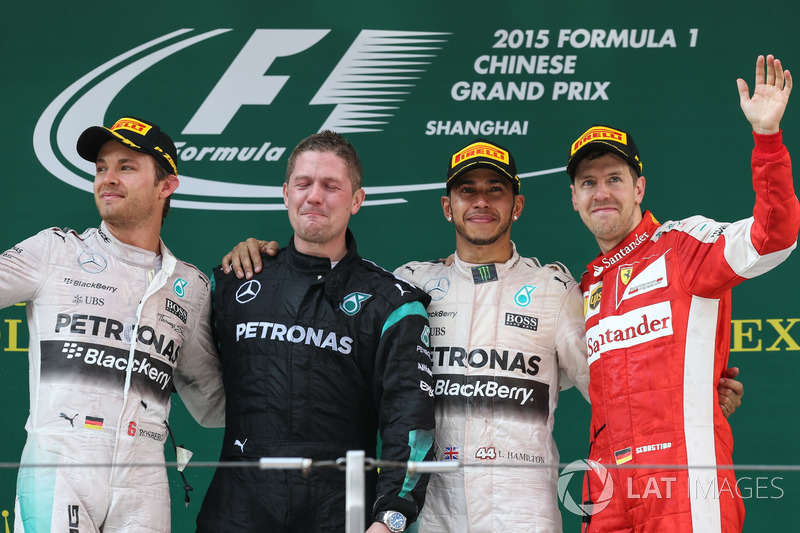 Podium: 1. Lewis Hamilton, Mercedes; 2. Nico Rosberg, Mercedes; 3. Sebastian Vettel, Ferrari