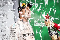 Nico Rosberg, Mercedes AMG F1 celebrates his second position on the podium