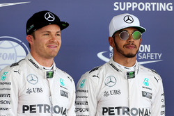 Pole for Lewis Hamilton, Mercedes AMG F1, 2nd for Nico Rosberg, Mercedes AMG F1