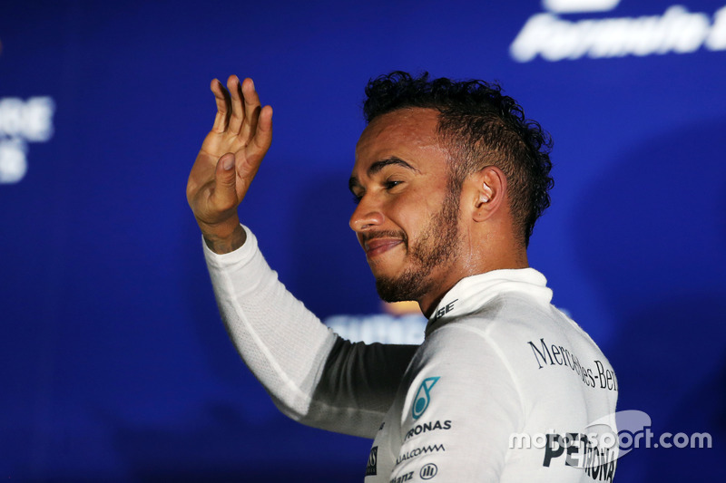 Lewis Hamilton, Mercedes AMG F1 celebrates his third position on the podium