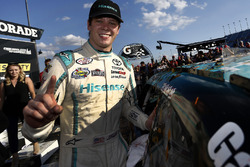 Race winner Erik Jones, Joe Gibbs Racing Toyota