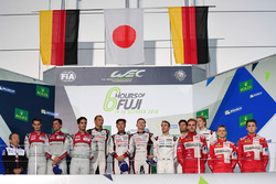 Podium LMP1: race winners #6 Toyota Racing Toyota TS050 Hybrid: Stéphane Sarrazin, Mike Conway, Kamui Kobayashi, second place #8 Audi Sport Team Joest Audi R18: Lucas di Grassi, Loic Duval, Oliver Jarvis, third place #1 Porsche Team Porsche 919 Hybrid: Timo Bernhard, Mark Webber, Brendon Hartley, private winners #13 Rebellion Racing Rebellion R-One AER: Matheo Tuscher, Dominik Kraihamer, Alexandre Imperatori