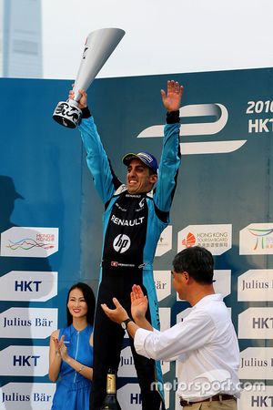 Podio: il vincitore della gara, Sébastien Buemi, Renault e.Dams