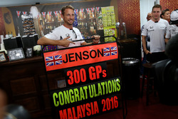 Jenson Button, McLaren Honda celebrates 300 GP, Stoffel Vandoorne, third driver, McLaren F1 Team