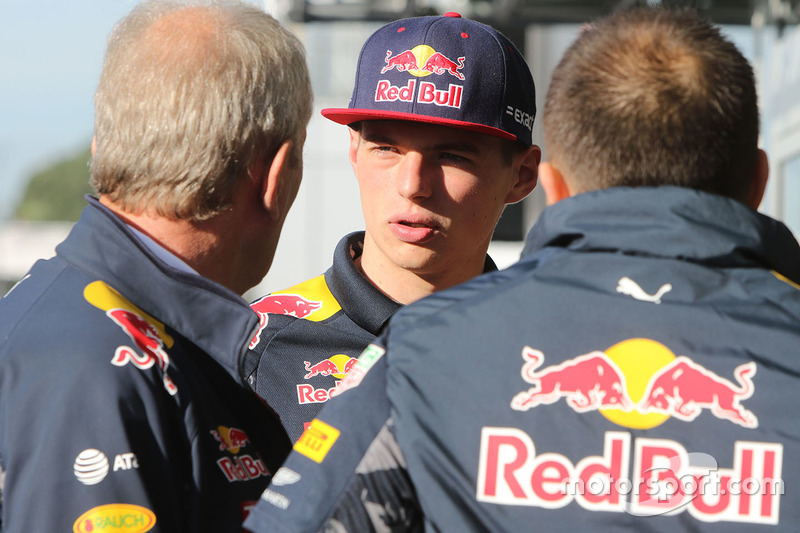 Max Verstappen, Red Bull Racing with Dr Helmut Markom Red Bull Motorsport Consultant