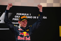Race winner Max Verstappen, Red Bull Racing celebrates on the podium