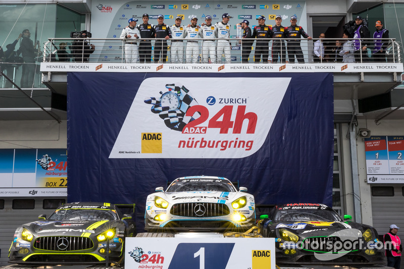 Podium: 1st place #4 AMG-Team Black Falcon, Mercedes-AMG GT3: Bernd Schneider, Maro Engel, Adam Christodoulou, Manuel Metzger, 2nd place #29 AMG-Team HTP Motorsport, Mercedes-AMG GT3: Christian Vietoris, Marco Seefried, Christian Hohenadel, Renger Van der Zande, 3rd place #88 Haribo Racing Team-AMG, Mercedes-AMG GT3: Uwe Alzen, Lance David Arnold; Maximilian Götz, Jan Seyffarth