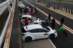 TCR cars in pitlane