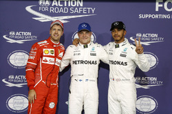 Top3 after qualifying: Pole position for Valtteri Bottas, Mercedes AMG F1, second place Lewis Hamilt
